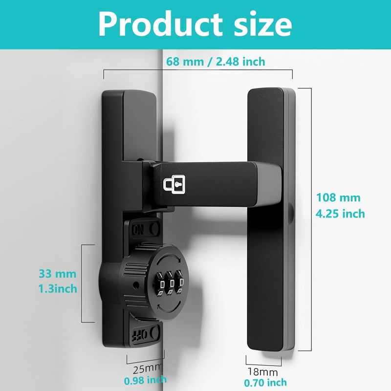 Barn Door Lock - 90 Degree Flip Latch Lock with