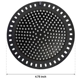 Seatery 2PCS Shower Hair Drain Catcher/Strainer/Cover/Filter/Trap, Hair Stopper Floor Drain, Stainless Steel with Silicone Edge Drain Protector, Black, 4.75 Inch Diameter