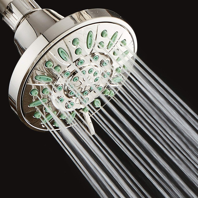 AquaDance Antimicrobial/Anti-Clog High-Pressure 6-setting Shower Head, Microban Nozzle Protection from