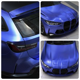 Lypumso Honeycomb Carbon Fiber Vinyl Wrap, Chrome Hexagon Cast Vinyl Film for Almost Cars and Motorcycles Exterior Interior, Self-Adhesive Car Wrap Stickers (Blue, 1ft x 10ft)