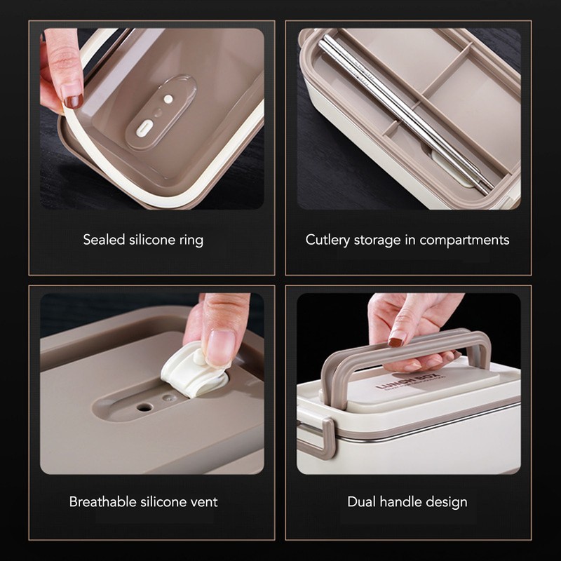 2 Tier Stackable Bento Box 304 Stainless Steel Insulated Lunch