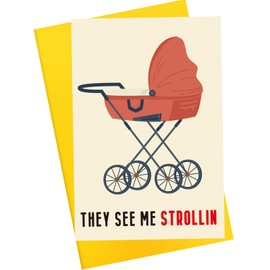 ORYCOOL Baby Shower Card, New Baby Card, New Baby Girl Card, New Baby Boy Card(Strollin)