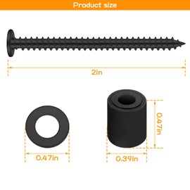 Eagles Pegboard Mounting Kit, (96 Spacers, 96 Screws and 96 Steels Washers,Black) Board Nail Installation Kit Pegboard Spacer Kit Wall Mounting Hardware for 1/8 Inch and 1/4 Inch Pegboard