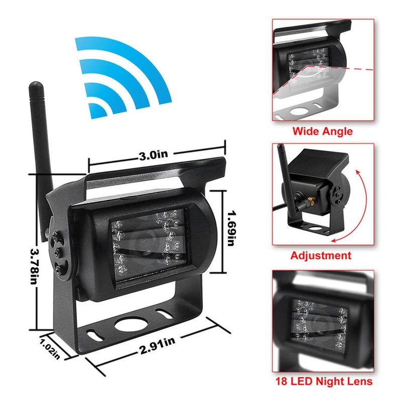 WiFi Car Rear View Camera RV Backup HD Camera 18