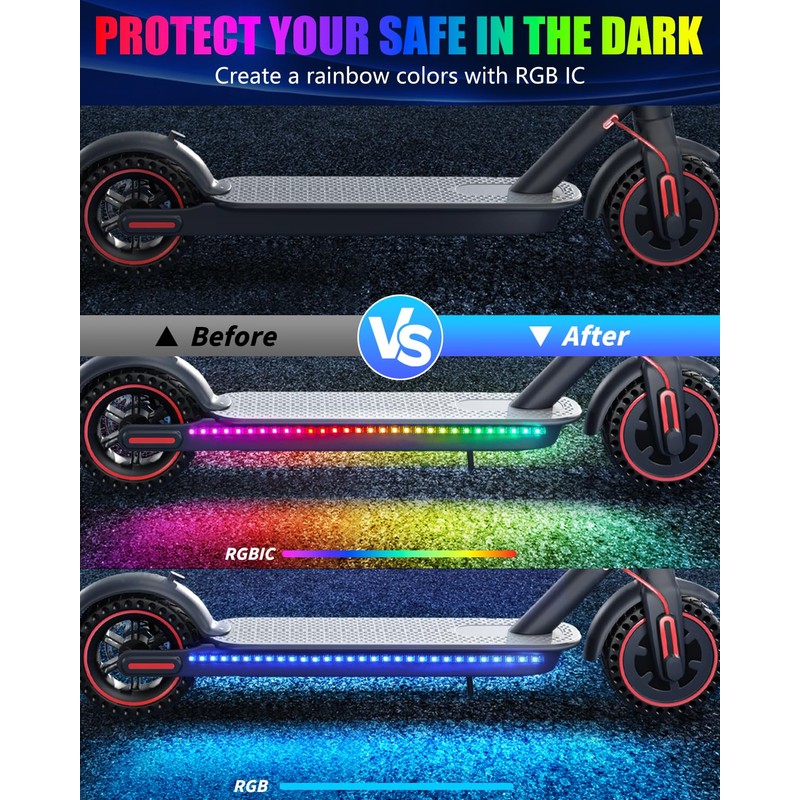 Keiurot Scooter LED Light Strips for Night Riding 5V High