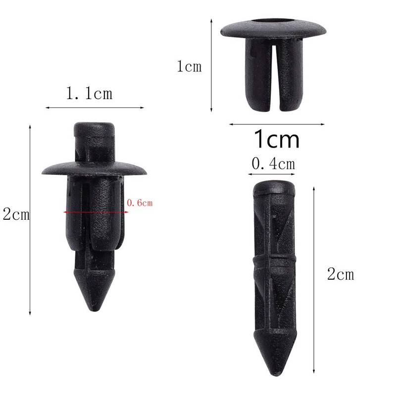 SHANGHh 100pcs 6mm Push Rivet Clips Rivet Fasteners Mud Flaps
