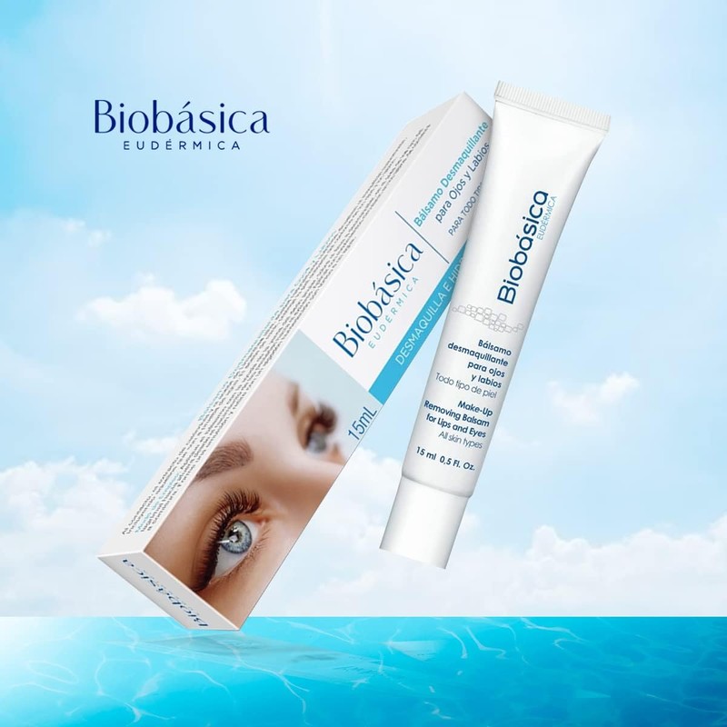 Bálsamo desmaquillante para ojos y labios limpiador protector tonificante hidratante.