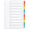 Q-Connect 10-Part Index Multi-punched Reinforced Board Multi-Colour Blank Tabs A4
