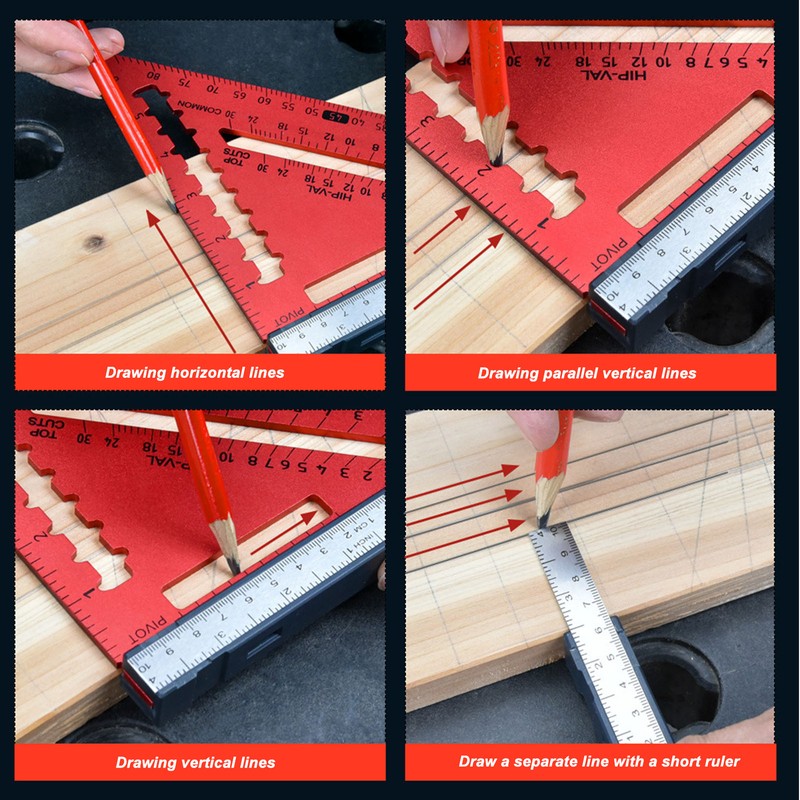 7 Inch Rafter Square with Level High Accuracy Aluminum Alloy