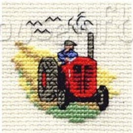 Mouseloft Mini Cross Stitch Kit - Red Tractor, Stitchlets Collection