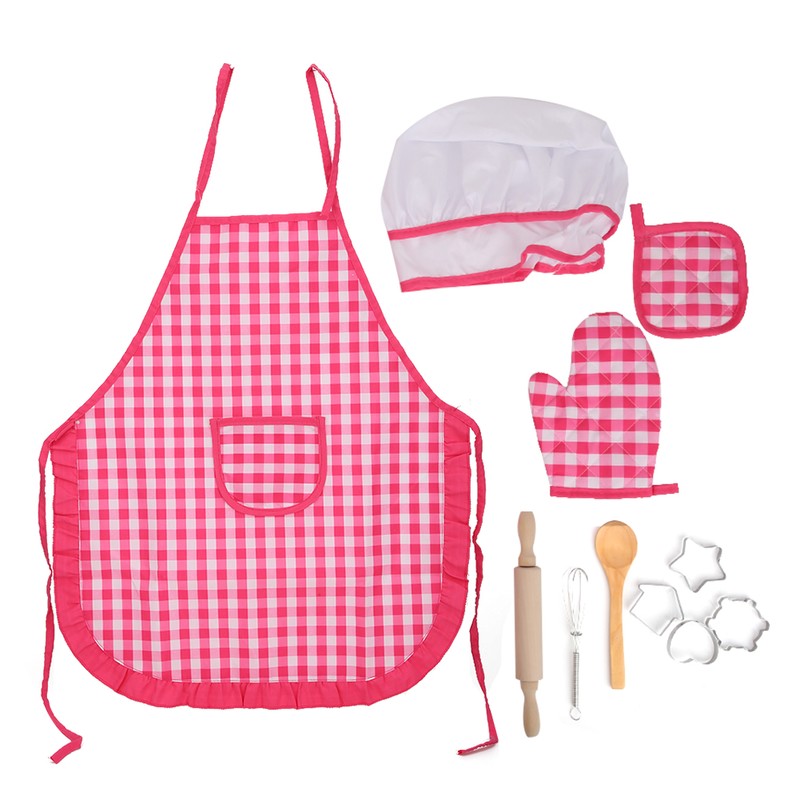 DIY Kid Cooking Baking Set Kitchen Role Play Apron Children
