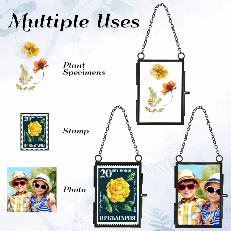 Landhoow 8 Pcs Double Glass Frame for Pressed Dried Flowers