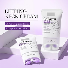 Neck Firming Cream with Roller, Neck Firming Cream, Neck Cream for Sagging and Tighten, Collagen Neck Cream Reducing Fine Lines & Pigmentation