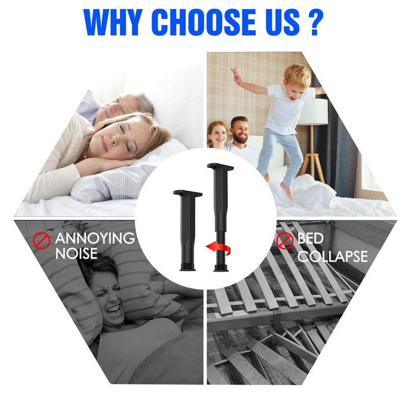 SKMYL Adjustable Height Center Bed Support Leg for Sagging Shelf,