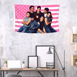 2x3 Foot The Outsiders Decorative Flag with 2 Brass Grommets for Indoor Outdoor, Double Stitched, Wall Hanging Tapestry Room Decor, College Dorm Decorations (PINK AMERICAN, 2x3 ft)