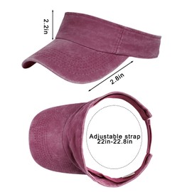 Marrywindix 1 Piece of Sport Wear Athletic Visor Sun Sports Visor Hat Visor Adjustable Cap for Women and Men (One Size) (Ash Wine Red)