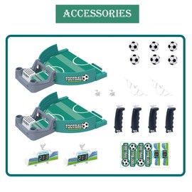 Towwoo Mini Table Football with 6 Balls, Interactive Table Football Toy for Two, Desktop Toy, Table Football Game Gift for Children and Adults (Green)