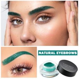 XINGXYUEL Eyebrow Pomade Cream,Brow Pomade Gel Naturally Long Lasting Waterproof,Delicate and Smooth Eye Brow Makeup Cosmetics with Eyebrow Brush - Green