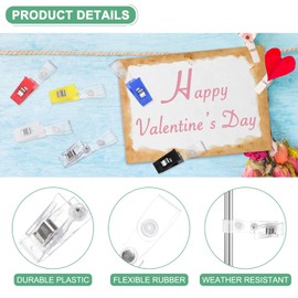 M METERXITY 20-Pack Garden Flag Clips Anti-Wind, Yard Flag Clips, Small Garden Flagpoles Clips, Plastic Lawn Yard Flag Pole Clips for Small Flags/Outdoor Flag/Garden Flag Poles [Clear]