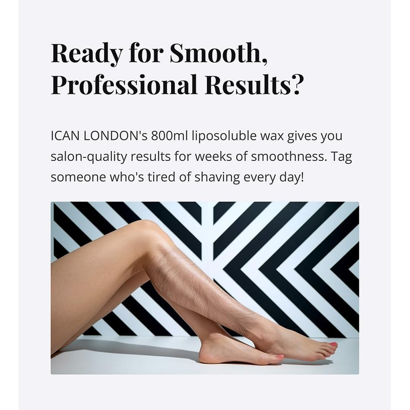 Ican London Liposoluble Hair Removal Strip Wax, Silver, Tin 800ml