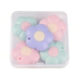 Sakkou Mini Small Retractable Cute Pink Purple Green Pretty Letter Opener Desk Safe Flower Box Opener Keychain for Women Work Decorative Office Tool Plastic(5pcs/Pack)