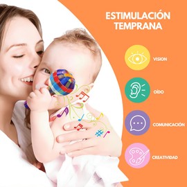 Sonajas Artesanales Mexicana Para Bebe 0 A 3 Meses No Toxico Set De 2 Maracas Estimulación Temprana 6 A 12 Meses Juguete Para Bebe Estimulante 0 A 6 Meses Regalo Bebé 1 Año Desarrollo Sensorial (Chica)