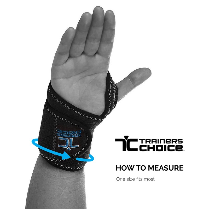 Trainers Choice Wrist Compression and Support Wrap assists with Sprains,
