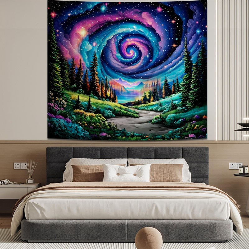 Apdidl - Tapiz colorido de bosque espacial