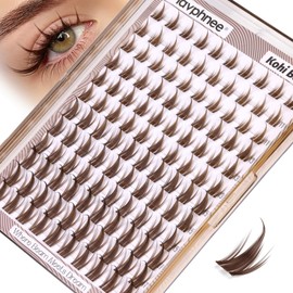 Brown Lash Clusters Manga Cluster Eyelash Extensions Spiky Cluster Lashes Fairy Individual Lashes Anime CC-Curly Eyelash Clusters DIY at Home Easy to Apply Lash Spikes 11-17MM