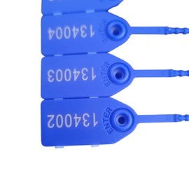 100 x Security Seals, 25cm Pull-Tight Quick Release Numbered Tags, UK Anti Tamper Seals (Blue)