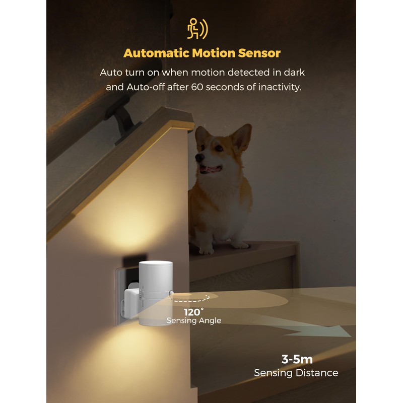 LOHAS-LED Motion Sensor Night Light Plug in, Motion Activated Night
