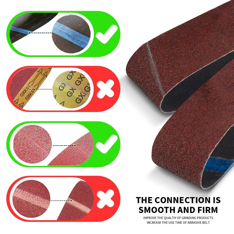 40x303mm Sanding Belt Assorted Pack, 12 Pcs (2 Each of