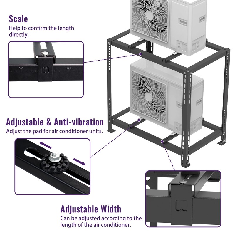 Mxclimate Mini Split Ground Stand for Ductless Mini Split Condenser