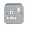 Metal Clad 13A 1G DP Switched Socket