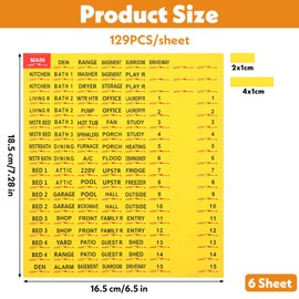 Classicseali 6 Sheets(258pcs) Electric Panel Labels,Durable Circuit Breaker Panel Labels, Circuit Breaker Label for Breakers Box Identification,Waterproof and Easy to Read,for Home and Office Use