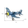 Homeroots 5" Blue and Yellow Metal Hand Painted Model Airplane