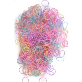 Mytoptrendz® 500 pcs Large Pack Kids Rainbow Color Small Mini Hair Elastics Thin Pony Tail Rubber Bands for Braids - Cornrows Plaits Girls hair Ties (Pastel assorted)