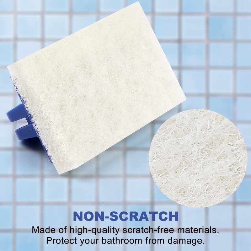 Handled Bath Scrubber, Bathroom Scouring Pad, Heavy Duty Cleaning Sponge