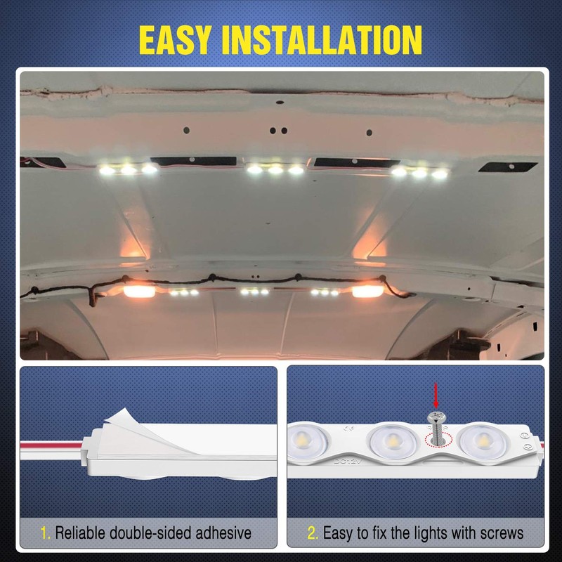 Nilight 60Leds Van Interior Light Kits 12V White Led Ceiling