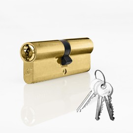 SIZAH Brass Euro Cylinder Lock 35/50 (85mm), Door Barrel Lock with 3 Keys.
