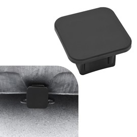 KVAEY 2 Inch Trailer Hitch Cover, Rubber Tube Plug Insert Cap for 2" Receivers, Square Dustproof Tow Receiver Tube Plug Cap, Universal Tow Hitch Cover for for Most Vehicles, SUV (Black)