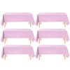 Aocoz Rectangular Tablecloths 90x132 Inch 6 Pack Pink Polyester Table