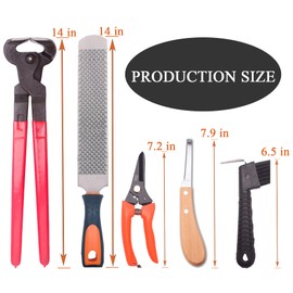 Long River Horse Farrier Hoof Tool Kit（7 Piece） with Carry Bag Horse Equine Metal Shears Farriers Hoof Nipper Cutter Handle Knife Stable Supplies Professional Hoof Trimming Tools