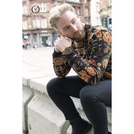 RORIOS Men Wood Watches Handmade Wooden Watch Analog Quartz Watches Vintage Lightweight Watches Natural Wooden Wrist Watch Wood Wristwatches for Men