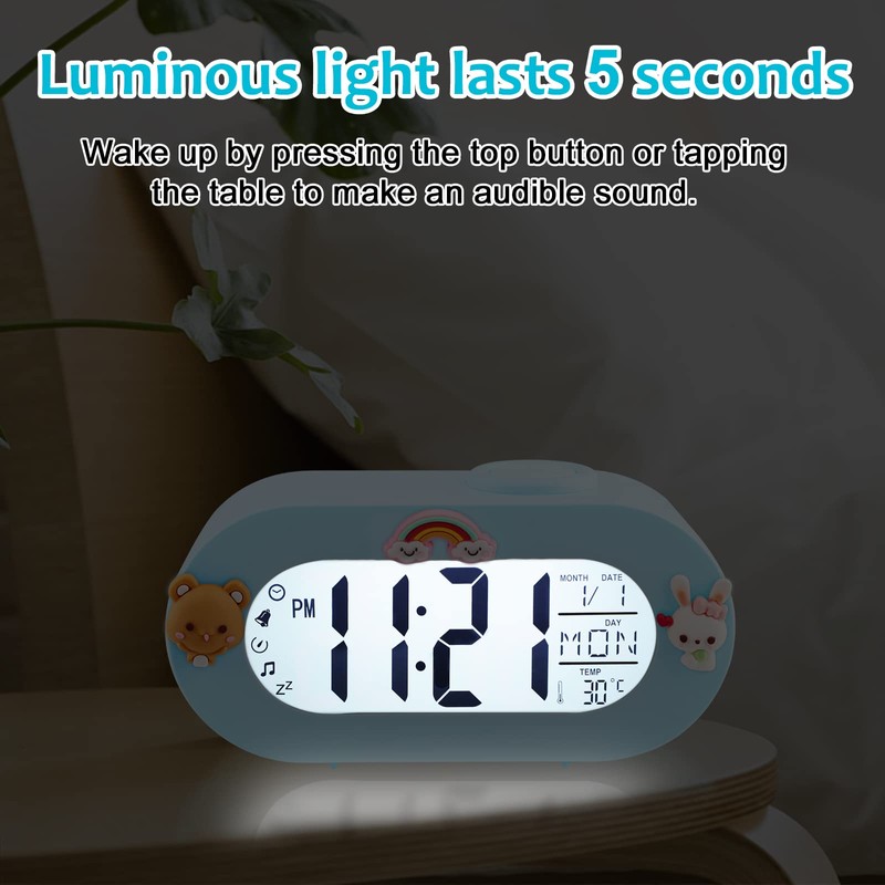 Ayybboo Kids Alarm Clock,Digital Sleep Trainer Clock with Snooze Function