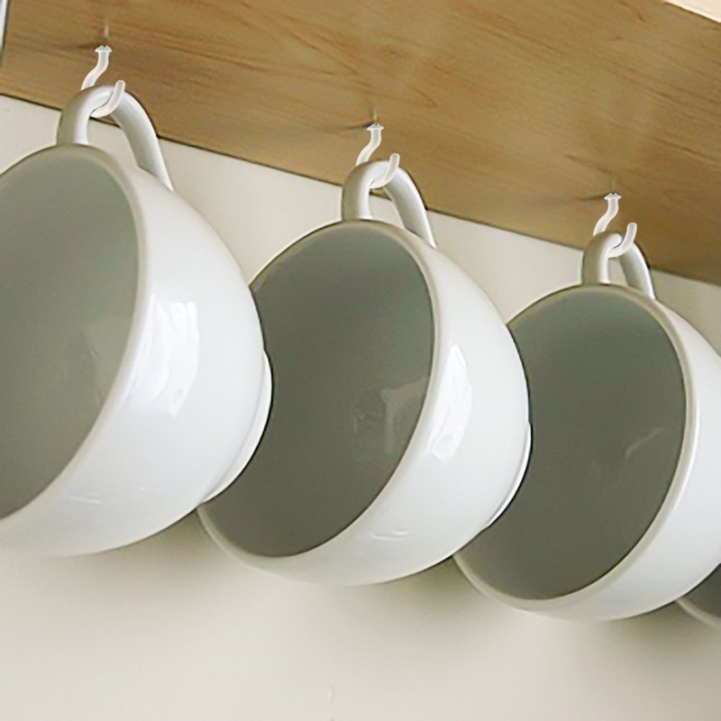 Kuuqa 80 Pieces Vinyl Coated Ceiling Screw Hooks Cup Hooks
