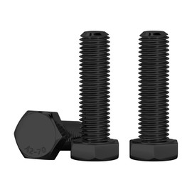 Drenky M8 Hexagon Screws Stainless Steel A2 V2A M8 x 25 mm Hexagon Head Screws Pack of 10 DIN 933 Machine Screws for Furniture Repair, Automotive and Machine Assembly, Black