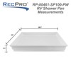 RecPro RV White Shower Pan | Camper Shower Pan (Corner