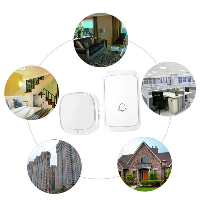TEHAUX 1Set Wireless Doorbell Intelligent USB Door Bell with Melodies