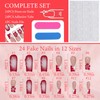 French Press-on Nails, Glossy False Nails Long, Red False Nails